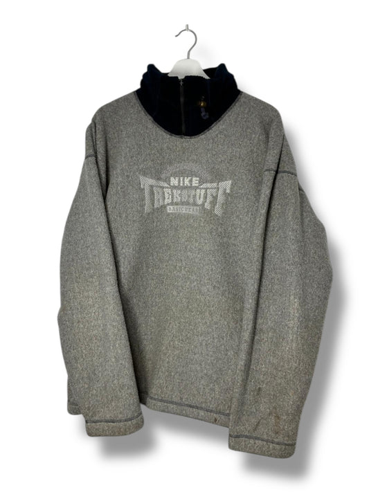 Nike Vintage Fleece Quarter Zip – Grey Navy – Size XL