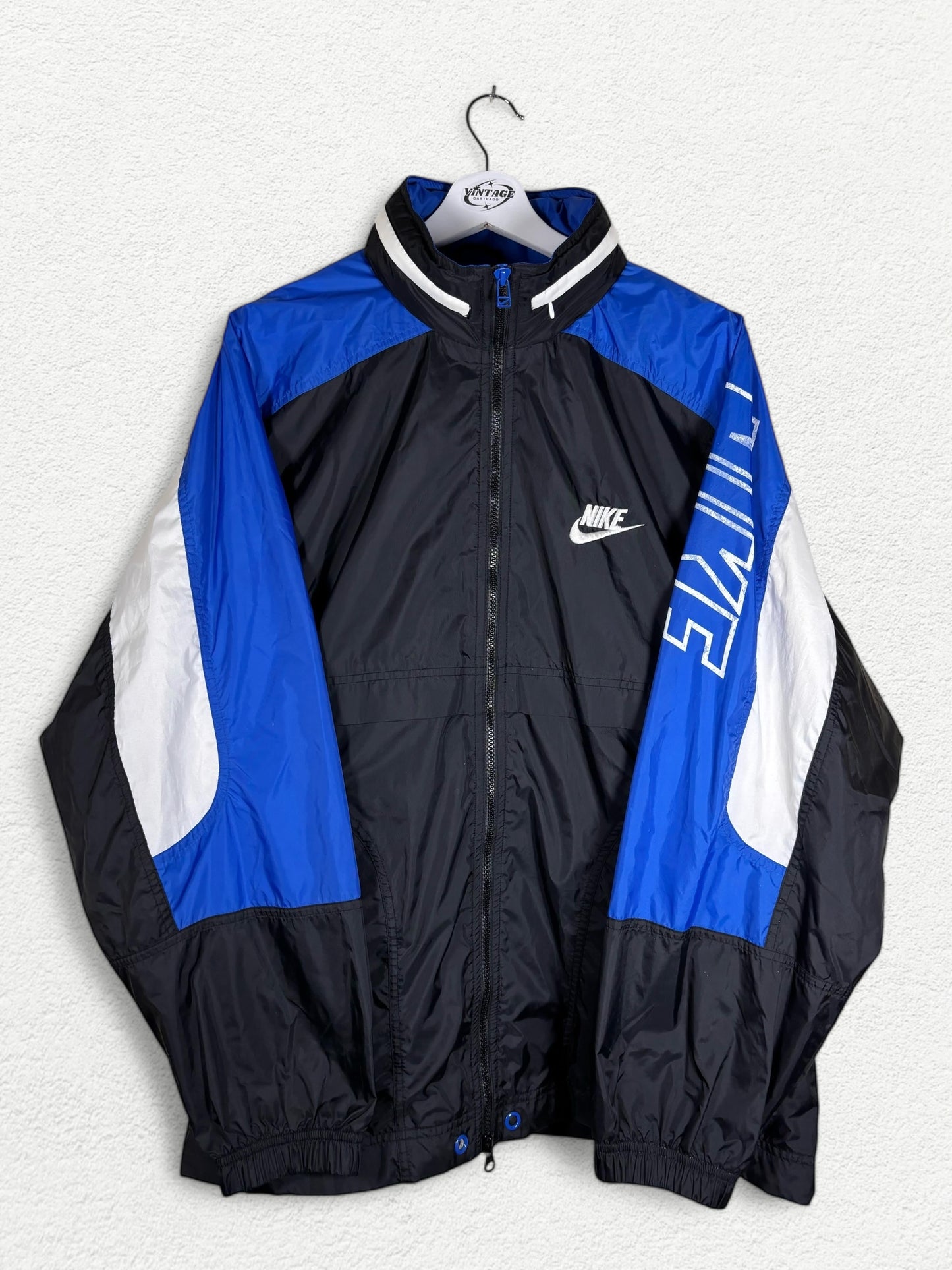 Chaqueta Nike Vintage 90s Premier – Azul, Negro y Blanco