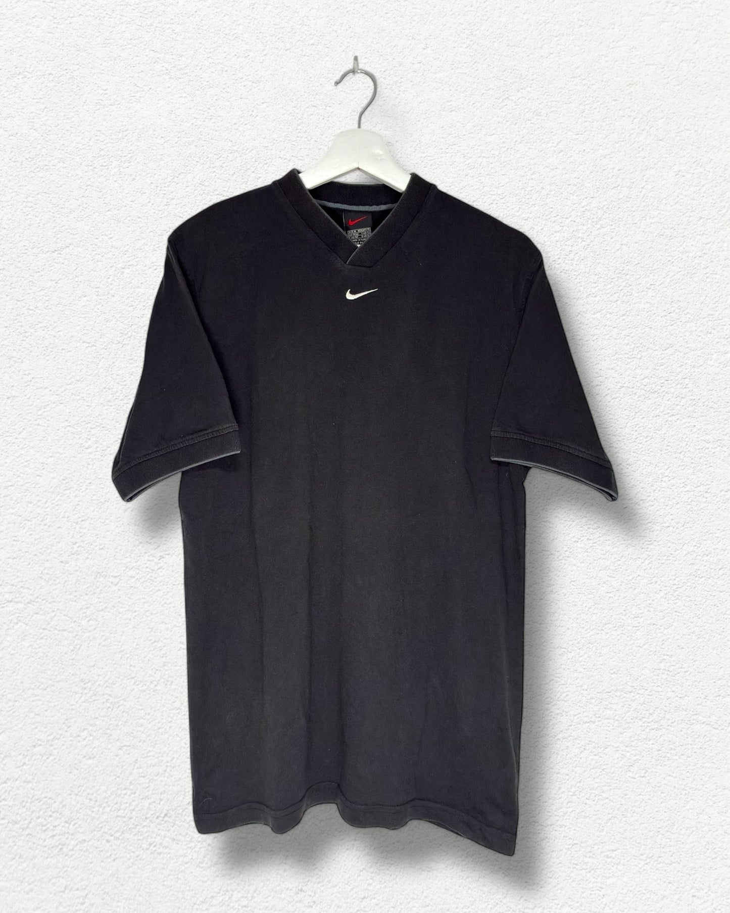 Nike Vintage Black Tee - 90s Minimal Swoosh - M