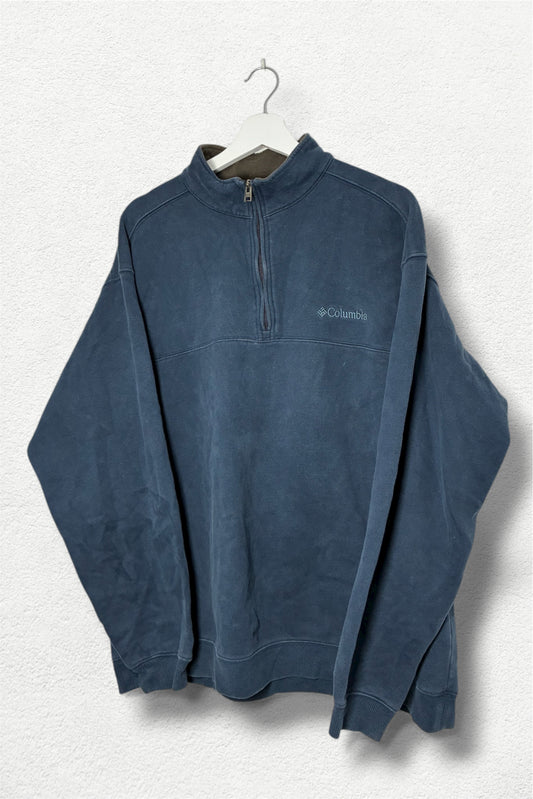 Columbia 1/4 Zip Fleece Sweatshirt - Size L - Navy Blue Vintage Outdoor
