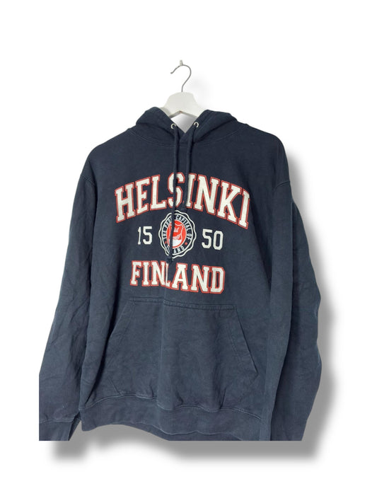 Helsinki Finland Vintage Hoodie Navy – L – Nordic College Style