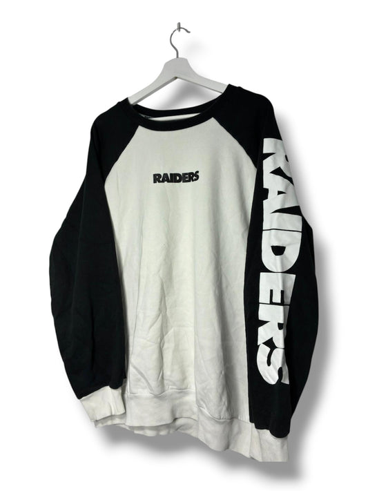 NFL Raiders Oversized Crewneck Sweatshirt Black White - XXL - Streetwear