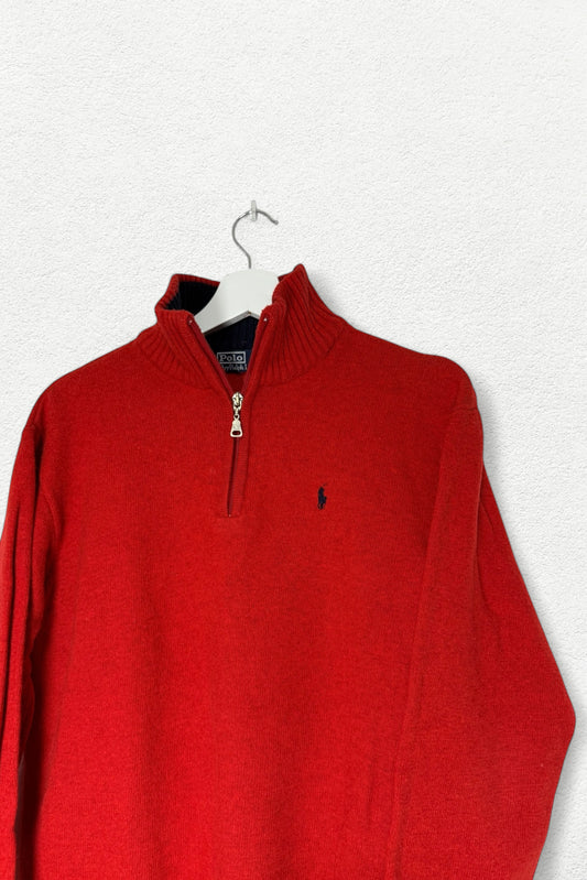 Ralph Lauren Red Half-Zip Sweater – Classic Fit - L