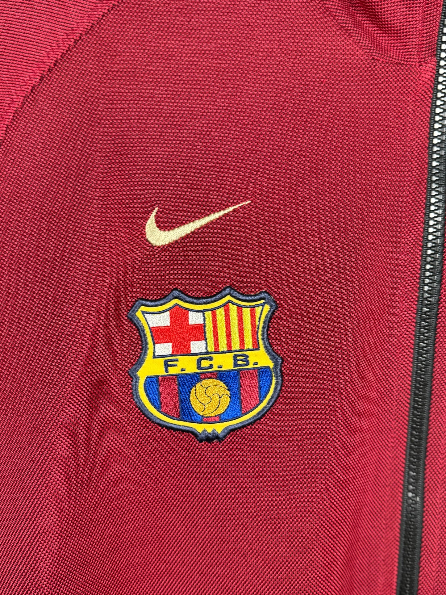 FC Barcelona Nike Jacket – Red Retro Football Zip-Up - L