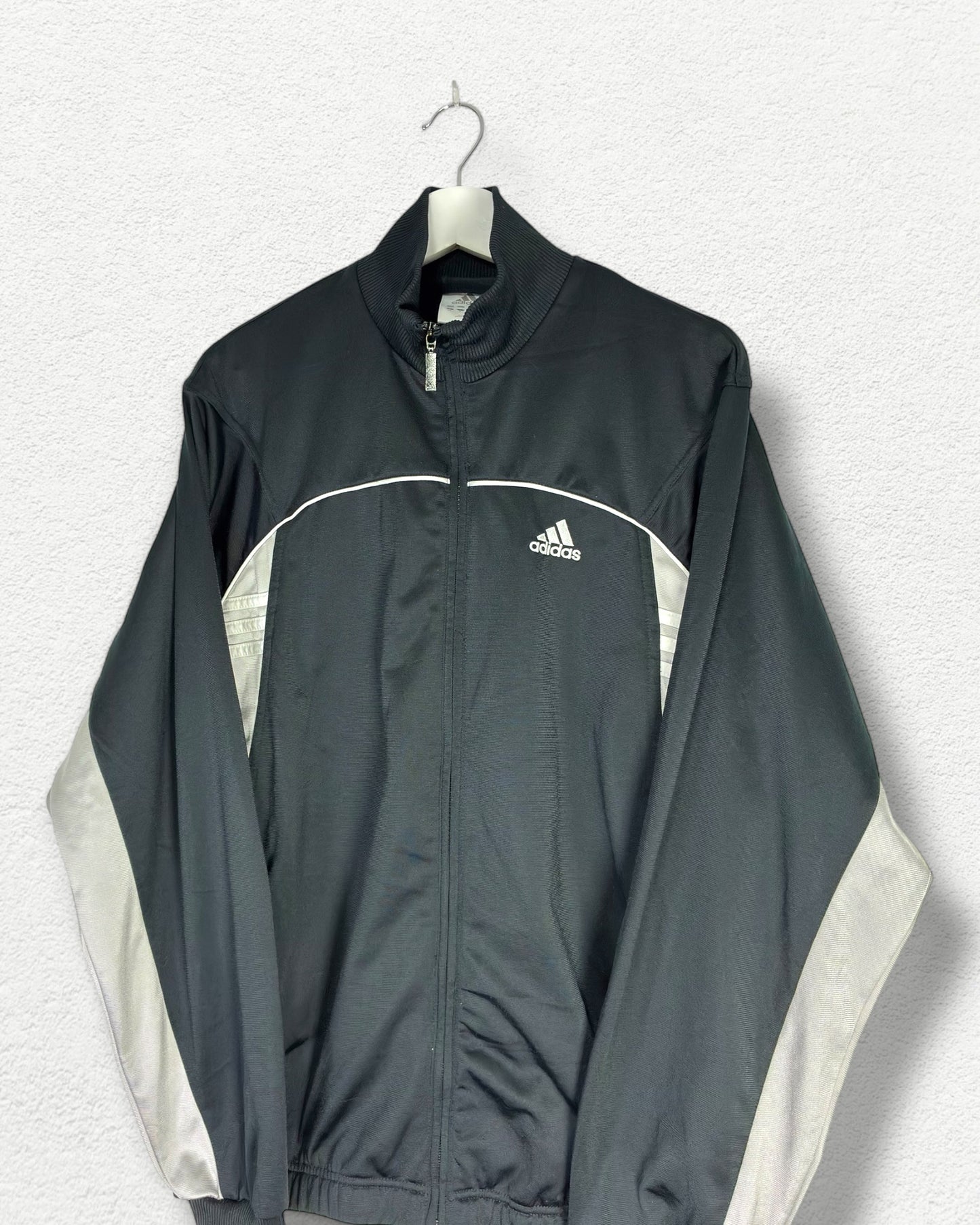 Adidas Track Jacket M - Black & White Retro Sportswear
