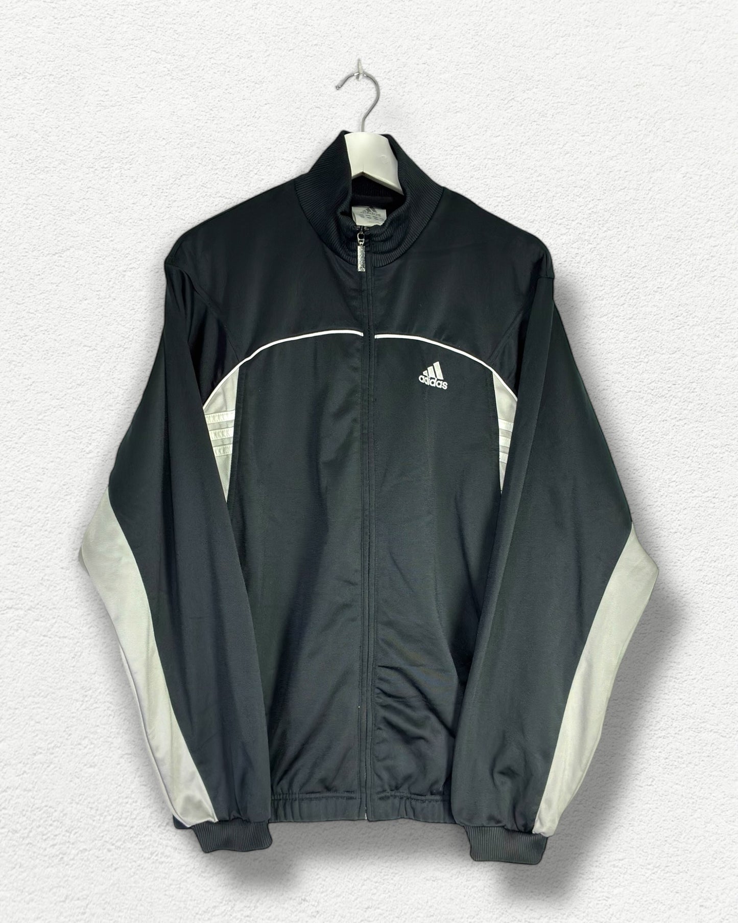 Adidas Track Jacket M - Black & White Retro Sportswear