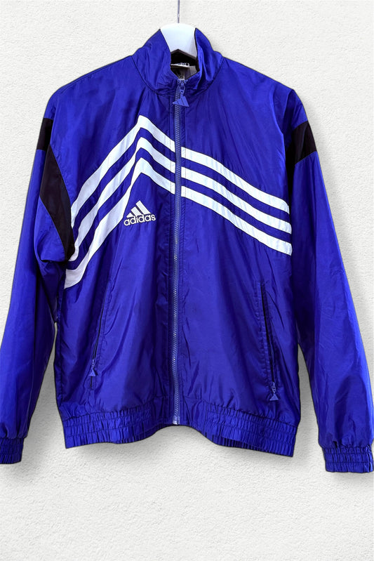 Adidas Big Logo Track Jacket Blue White Wave 90s Style - S