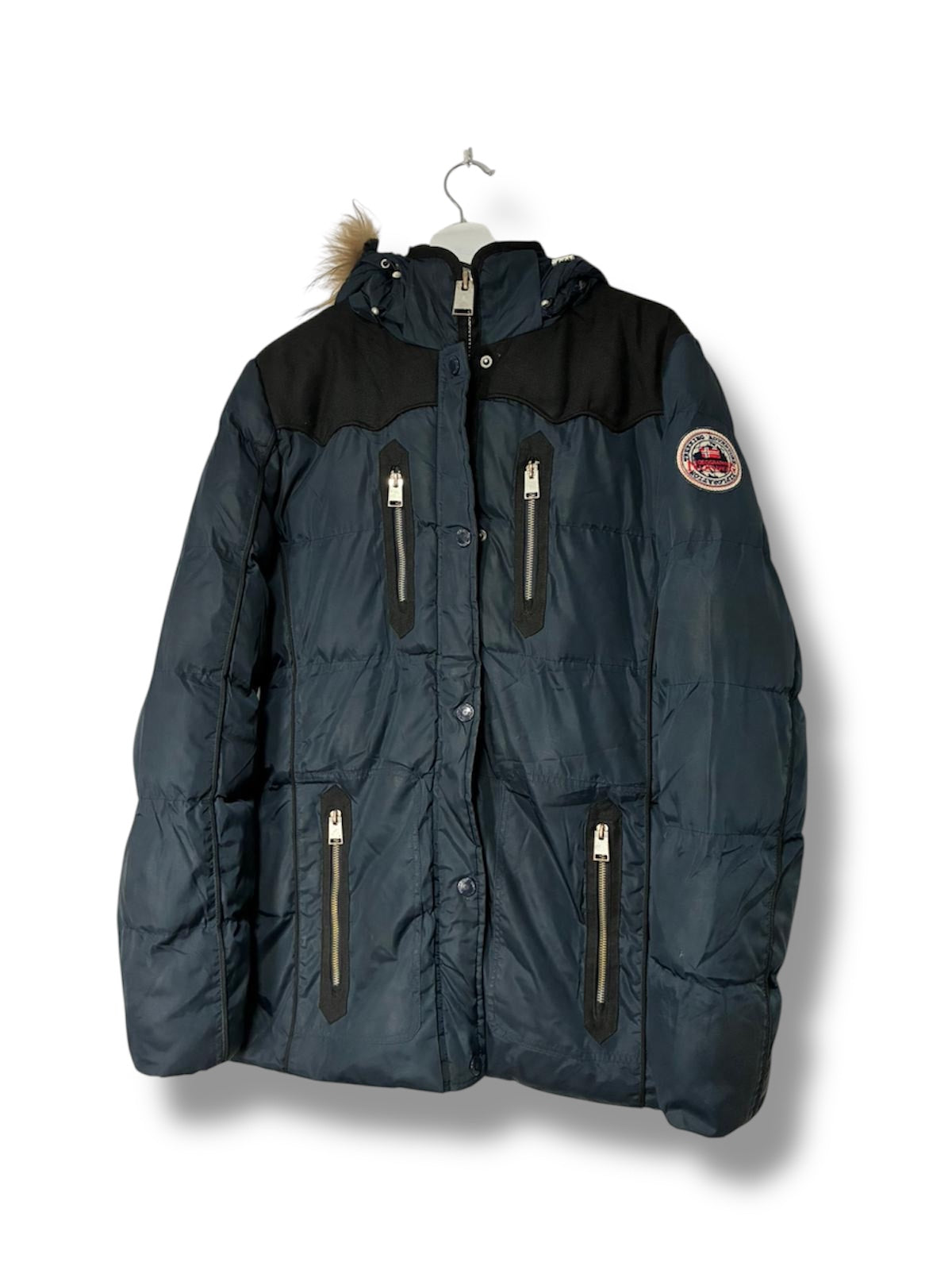 Geographical Norway Expedition Puffer Jacket – L – Fur Hood Winter Coat
