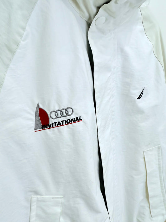 Nautica Audi Invitational Windbreaker White Navy Red - XL