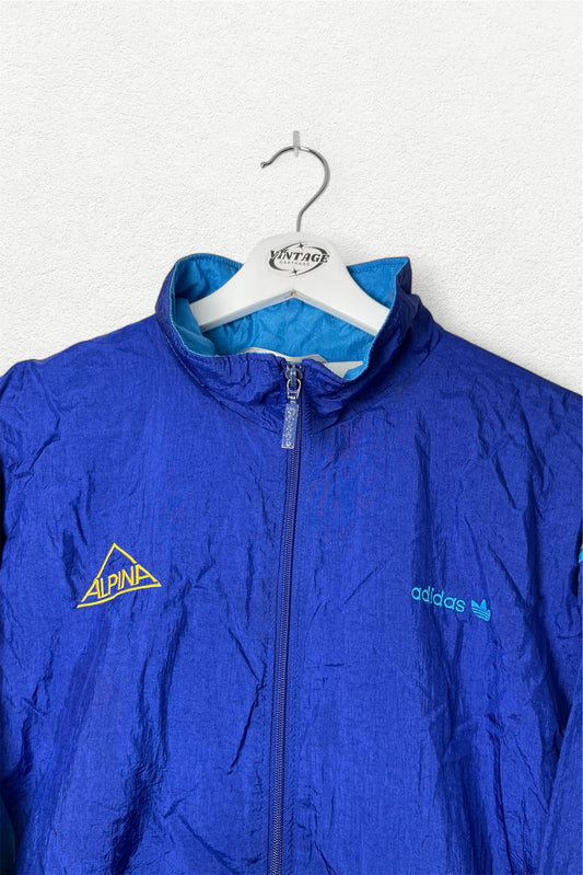 Adidas ALPINA 90s Track Jacket Color Block Blue Neon - L
