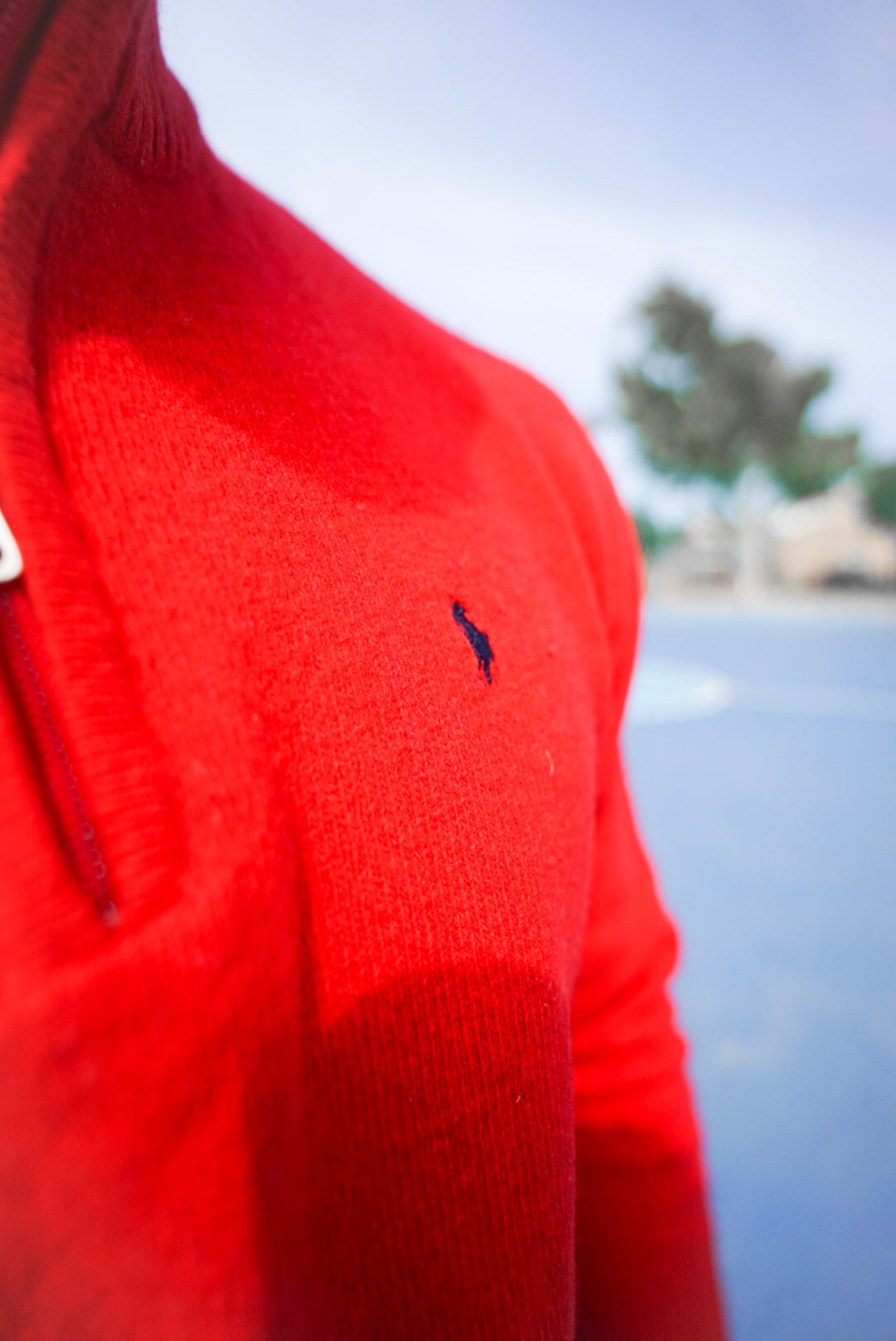 Ralph Lauren Red Half-Zip Sweater – Classic Fit - L