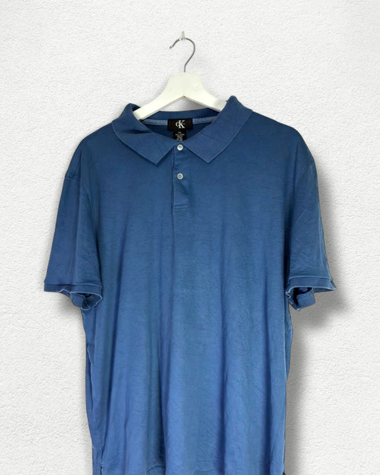 Calvin Klein 90s Minimal Polo - Faded Blue Style - XL