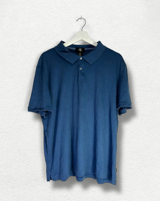 Calvin Klein 90s Minimal Polo - Faded Blue Style - XL