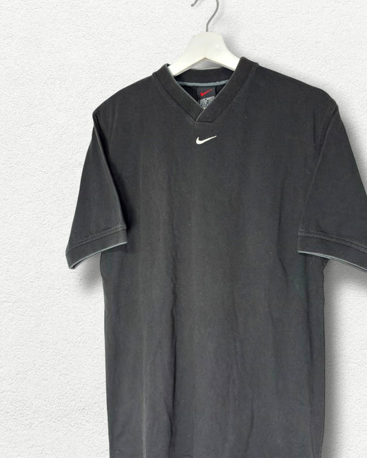 Nike Vintage Black Tee - 90s Minimal Swoosh - M