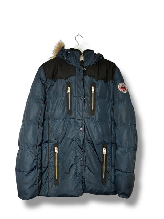 Geographical Norway Expedition Puffer Jacket – L – Fur Hood Winter Coat