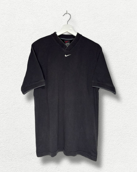 Nike Vintage Black Tee - 90s Minimal Swoosh - M