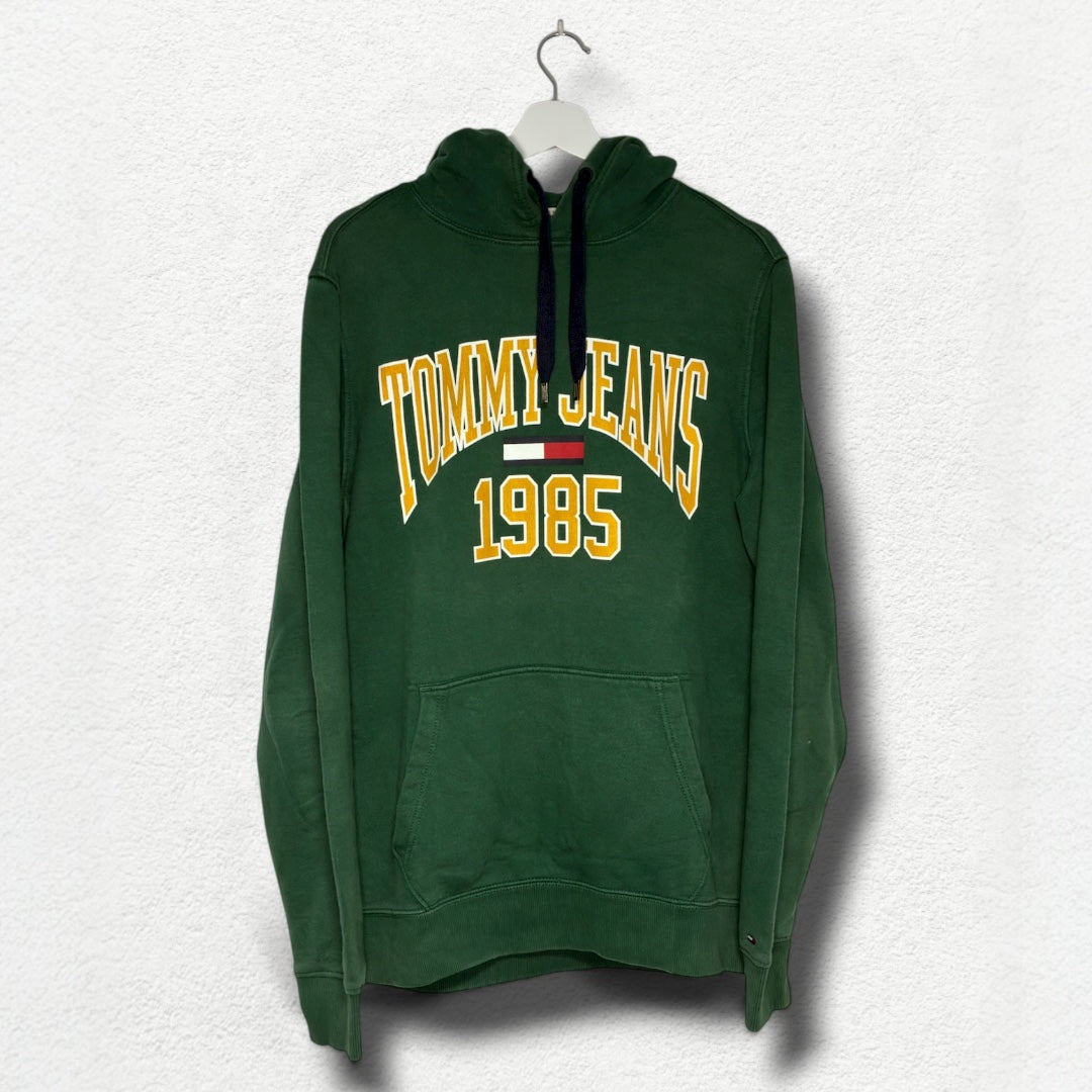 Tommy Jeans Hoodie 1985 - Size L - Vintage Collegiate Green Style