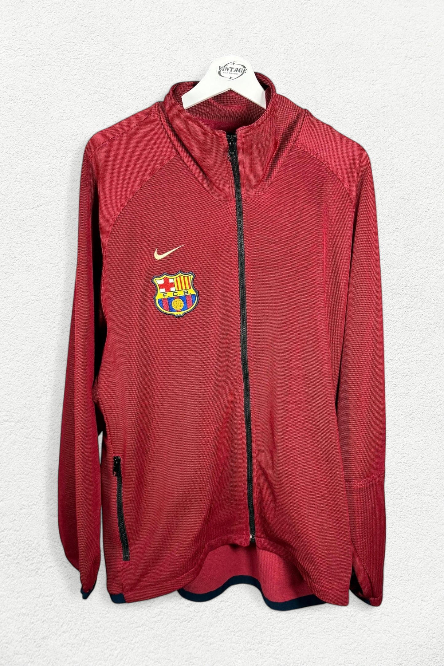 FC Barcelona Nike Jacket – Red Retro Football Zip-Up - L