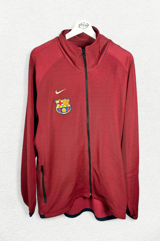 FC Barcelona Nike Jacket – Red Retro Football Zip-Up - L