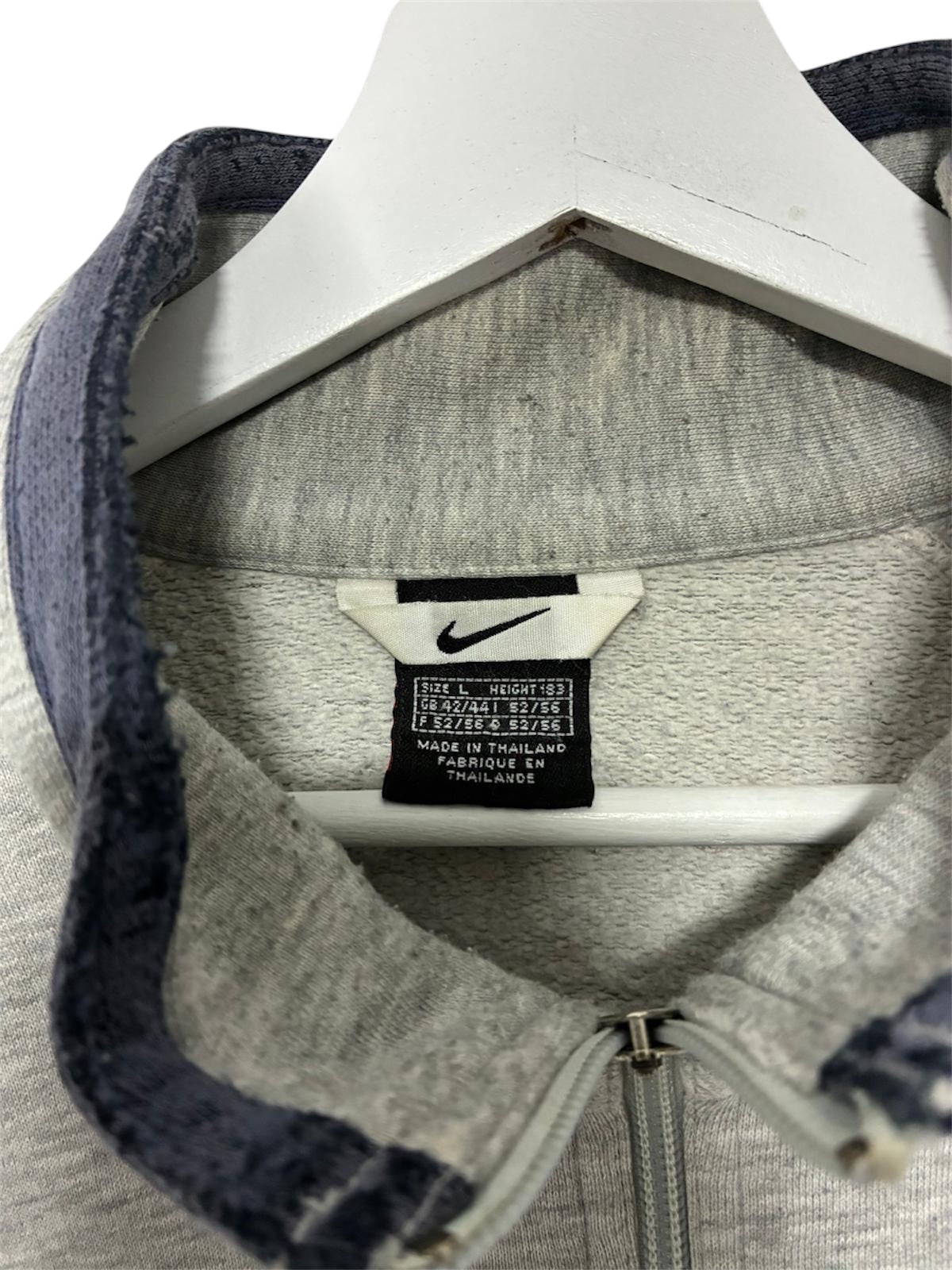 Nike Vintage Full Zip Track Jacket Grey Navy – L – Big Back Logo