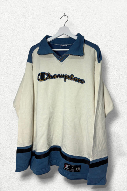Champion USA Rugby Pullover 90s XL – Cream & Blue Vintage Drop