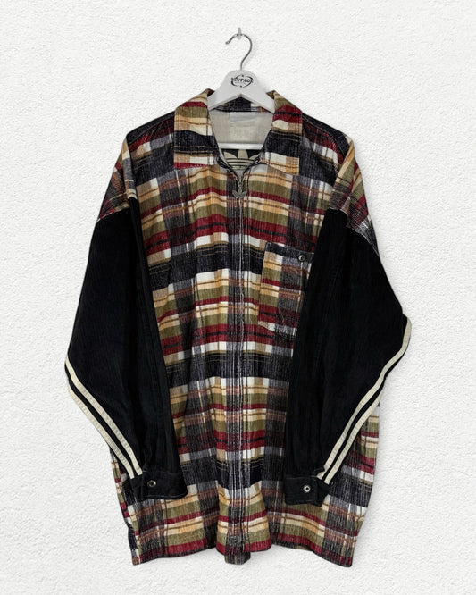 Adidas Trefoil Checkered Jacket – Multicolor Corduroy – Rare 90s Style - L