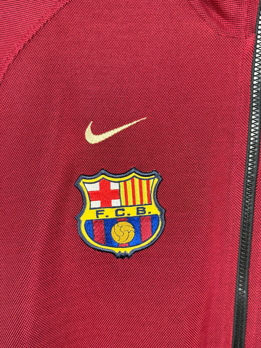 FC Barcelona Nike Jacket – Red Retro Football Zip-Up - L