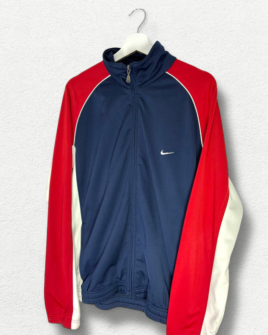 Nike Track Jacket - L - 00s Panel Zip-Up USA Style