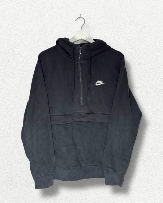 Nike Vintage Half Zip Hoodie - M - Black Minimal Swoosh
