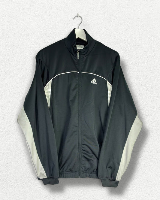 Adidas Track Jacket M - Black & White Retro Sportswear