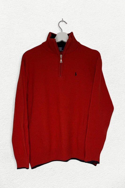 Ralph Lauren Red Half-Zip Sweater – Classic Fit - L