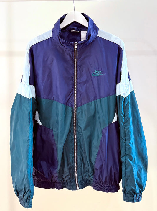 Vintage 90s NIKE Green Blue White Windbreaker Jacket