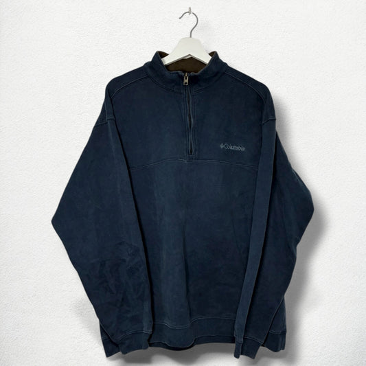 Columbia 1/4 Zip Fleece Sweatshirt - Size L - Navy Blue Vintage Outdoor