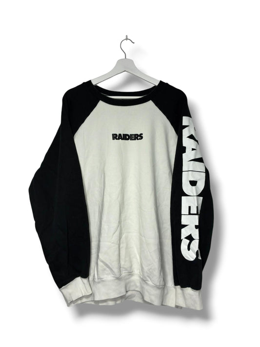NFL Raiders Oversized Crewneck Sweatshirt Black White - XXL - Streetwear