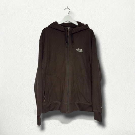 The North Face Fleece Hoodie - Size L - Brown Vintage Outdoor