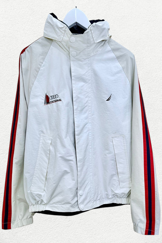 Nautica Audi Invitational Windbreaker White Navy Red - XL